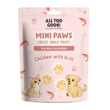 All Too Good Mini Paws Freeze-Dried Treats Chic w/Krill 54g All Too Good Mini Paws Freeze-Dried Treats Chic w/Krill 54g